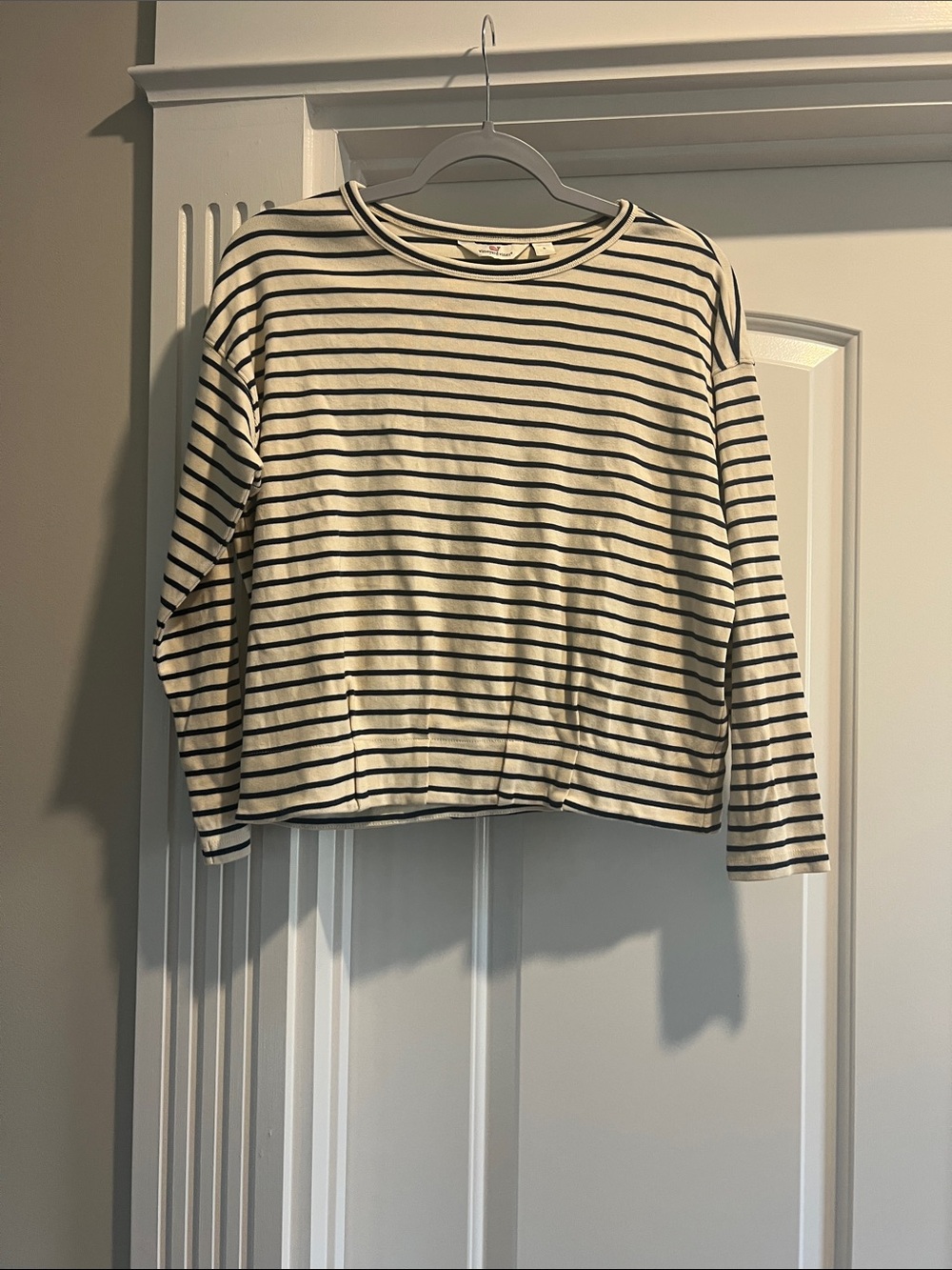 Vineyard Vines Navy & Cream Striped Long Sleeve Top